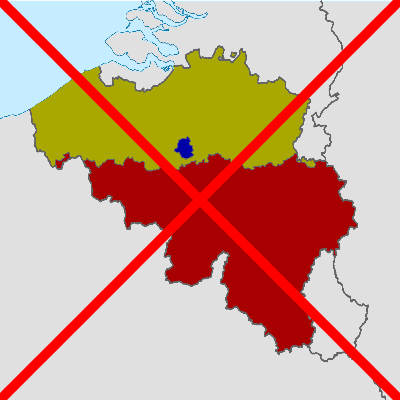 Eine Deutschlandkarte in Grün-, Rot- und Blautönen mit einem weißen Hintergrund, die ein rotes Kreuz in der Mitte zeigt, das anzeigt, dass das Land nicht erlaubt ist.