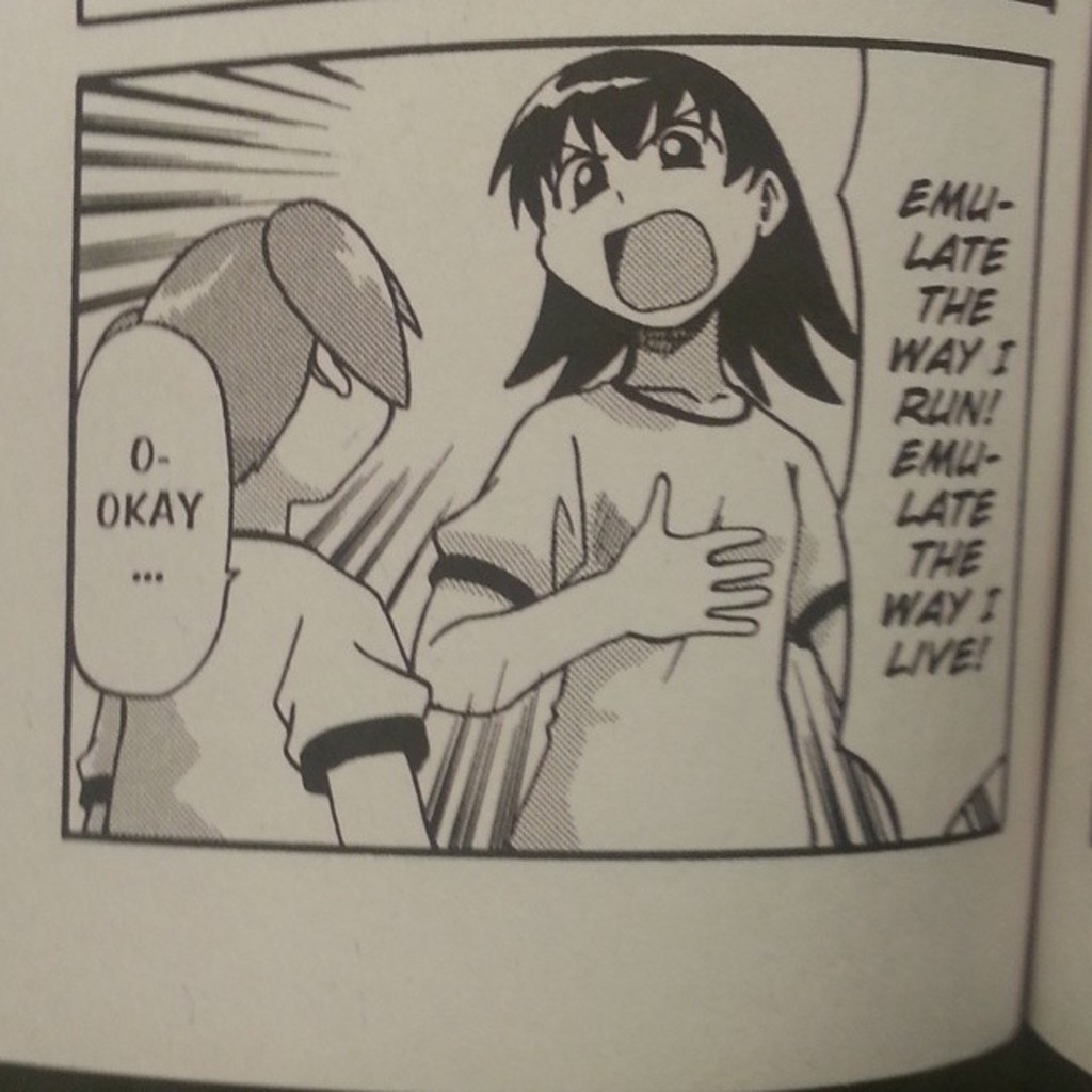 Ein Buch mit Illustrationen von Menschen und Text.