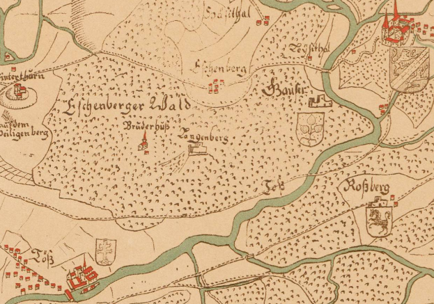 Ein detaillierter alter Stadtplan von Hamburg, Deutschland, der die Schlacht von Lechtenberg zeigt, mit beschrifteten Straßen, Gebäuden, Sehenswürdigkeiten und Text, der die Schlacht und beteiligte Städte beschreibt.