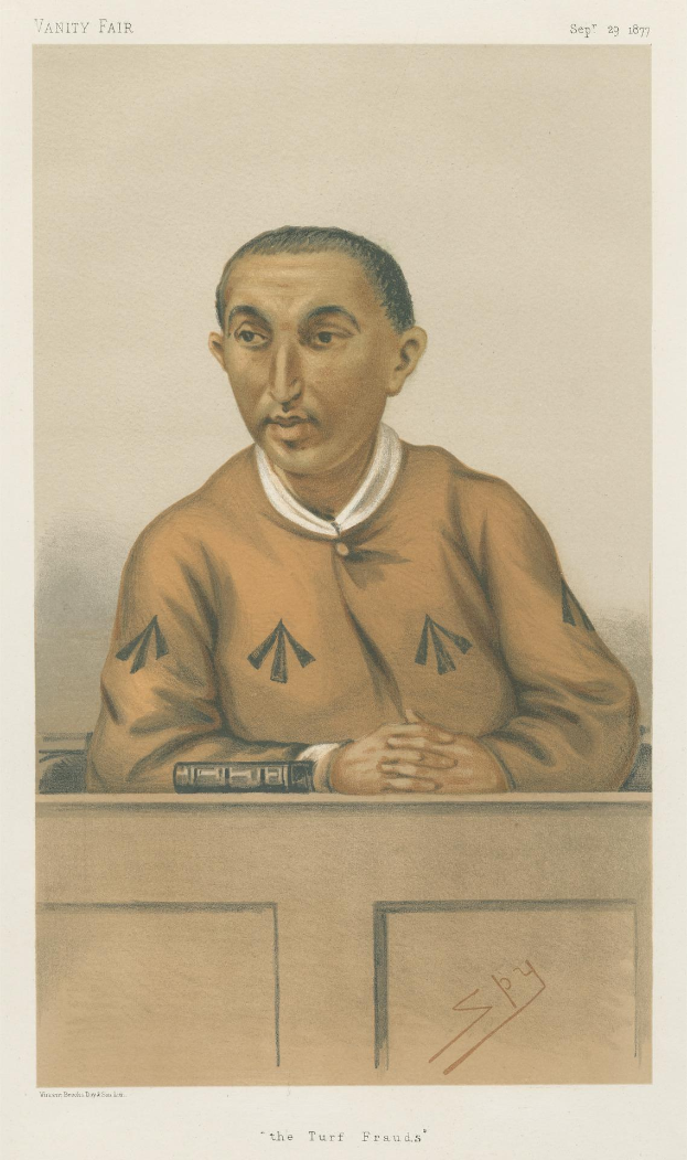 Ein Mann in einem weißen Hemd und dunklen Hosen sitzt an einem Tisch mit gefalteten Händen und sieht ernst aus, mit dem Text «Die Platzschwindler» unten.