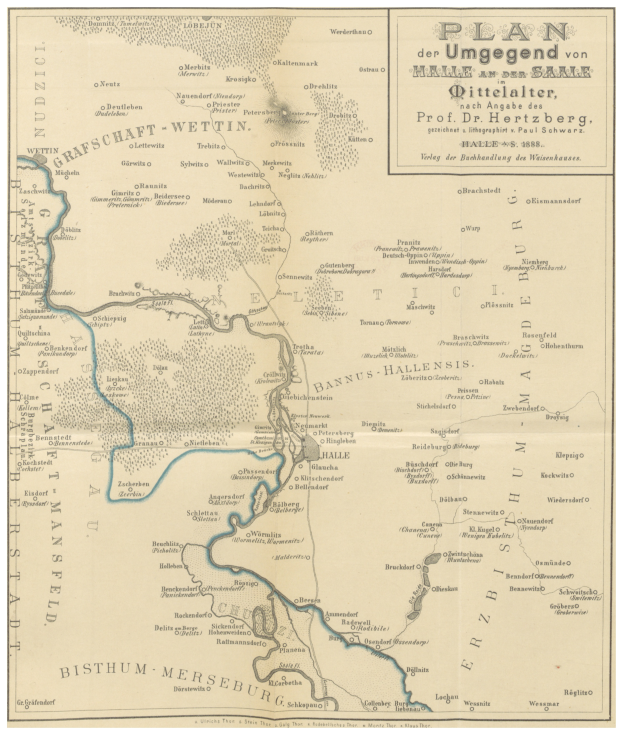 Eine Karte des Deutschen Reichs aus dem 19. Jahrhundert, die den Rhein Fluss hervorhebt.